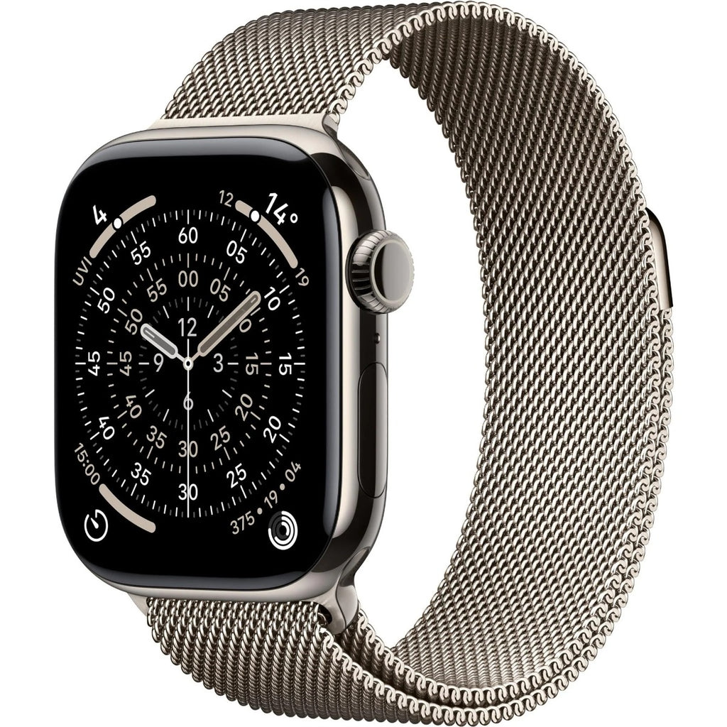 Apple Watch Series 11 42mm Natural Titanium Case GPS + Cellular Milanese Loop