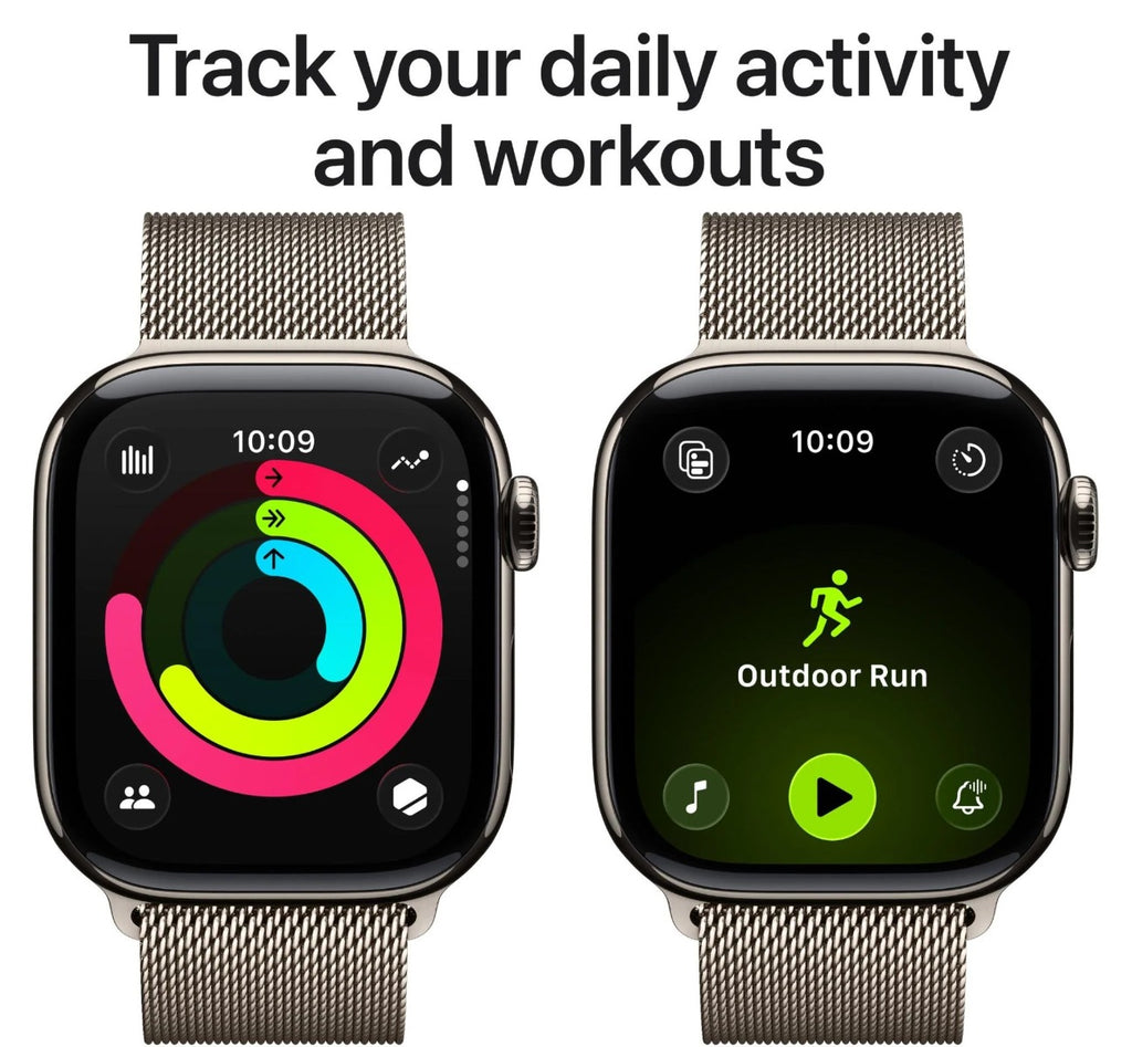 Apple Watch Series 11 42mm Natural Titanium Case GPS + Cellular Milanese Loop