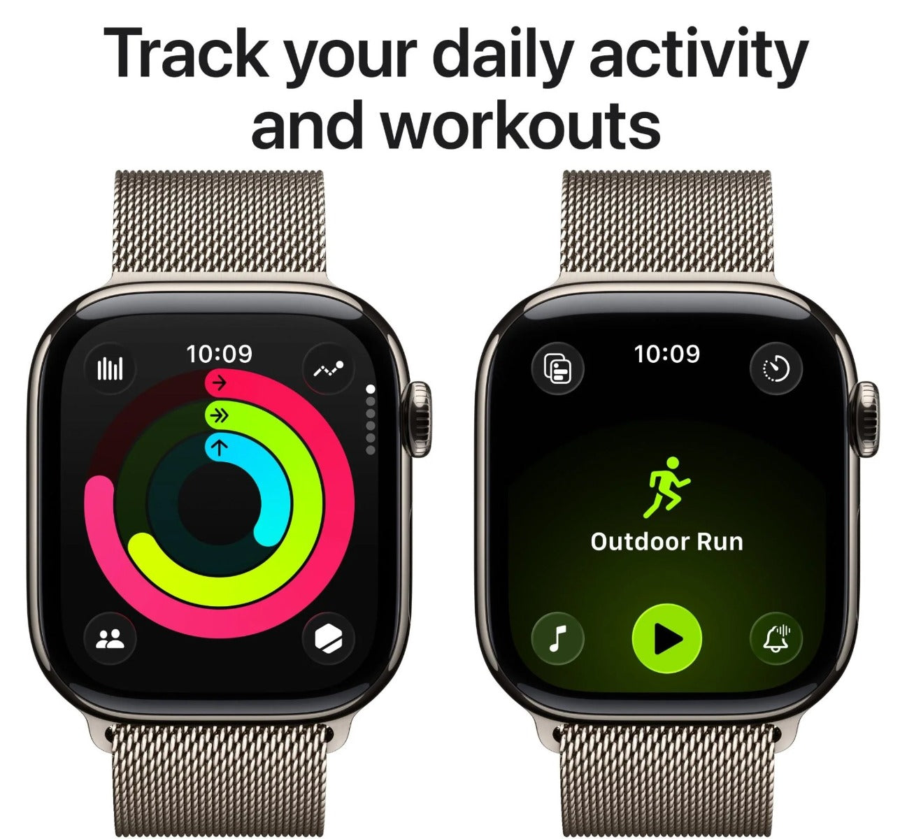 Apple Watch Series 11 42mm Natural Titanium Case GPS + Cellular Milanese Loop