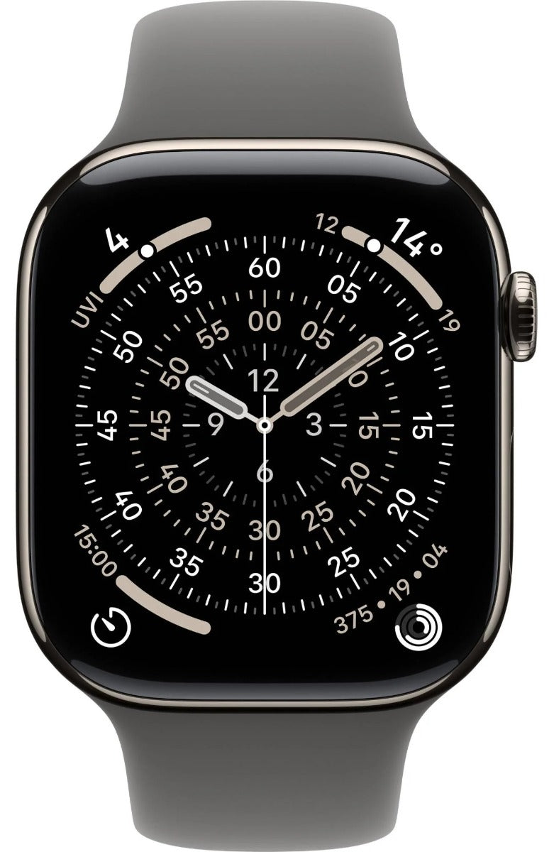 Apple Watch Series 11 42mm Natural Titanium Case GPS + Cellular Sport Band (S/M)