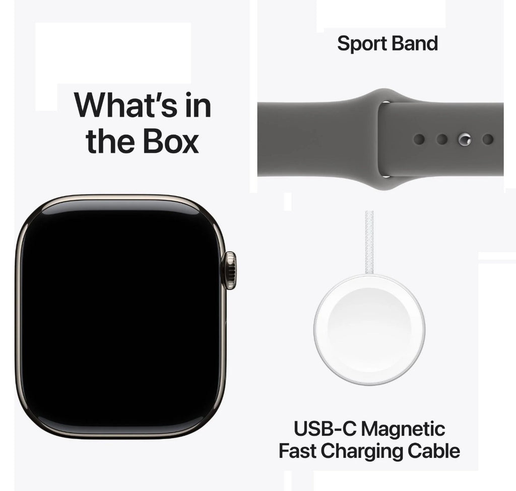 Apple Watch Series 11 42mm Natural Titanium Case GPS + Cellular Sport Band (S/M)