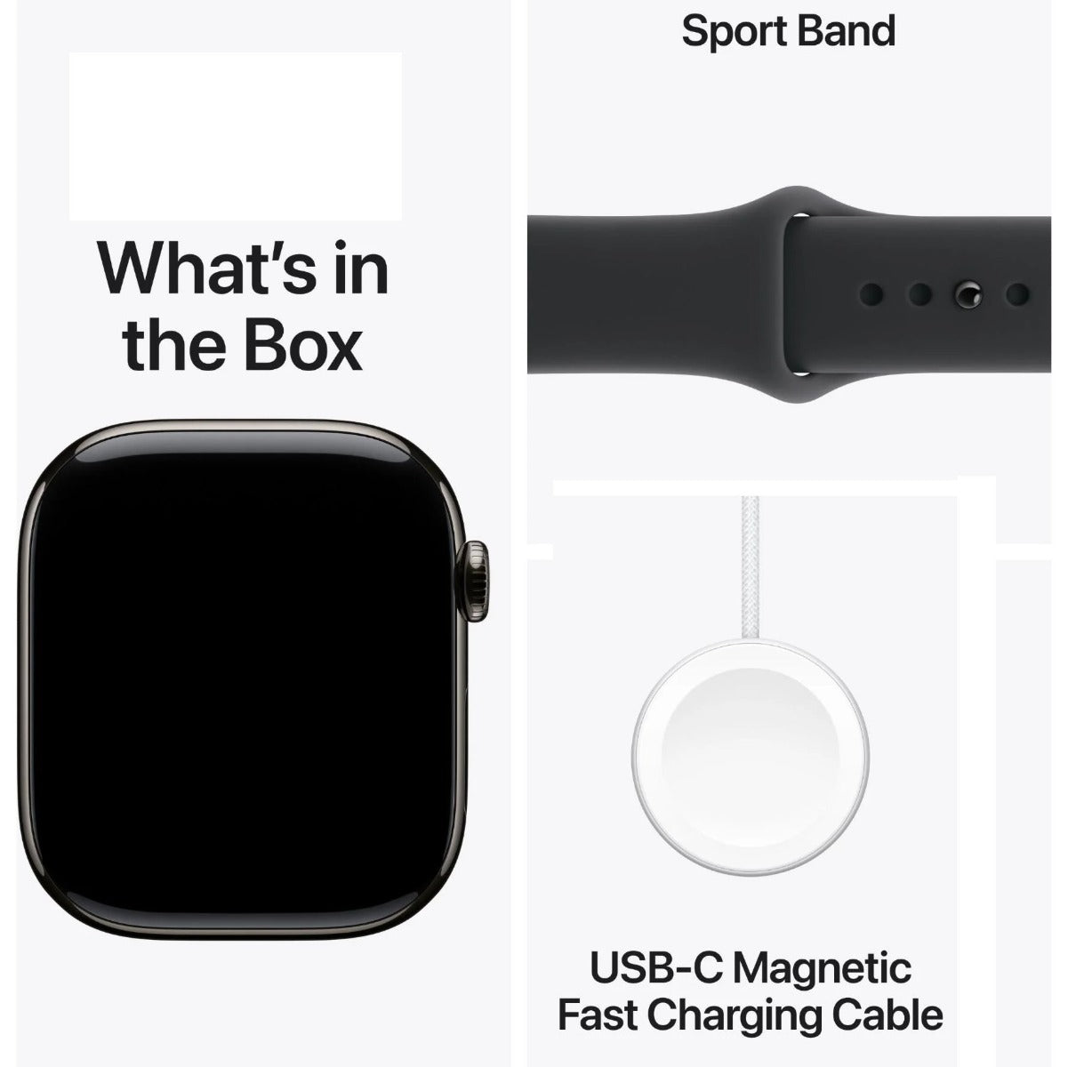 Apple Watch Series 11 42mm Slate Titanium Case GPS + Cellular Sport Band (S/M)