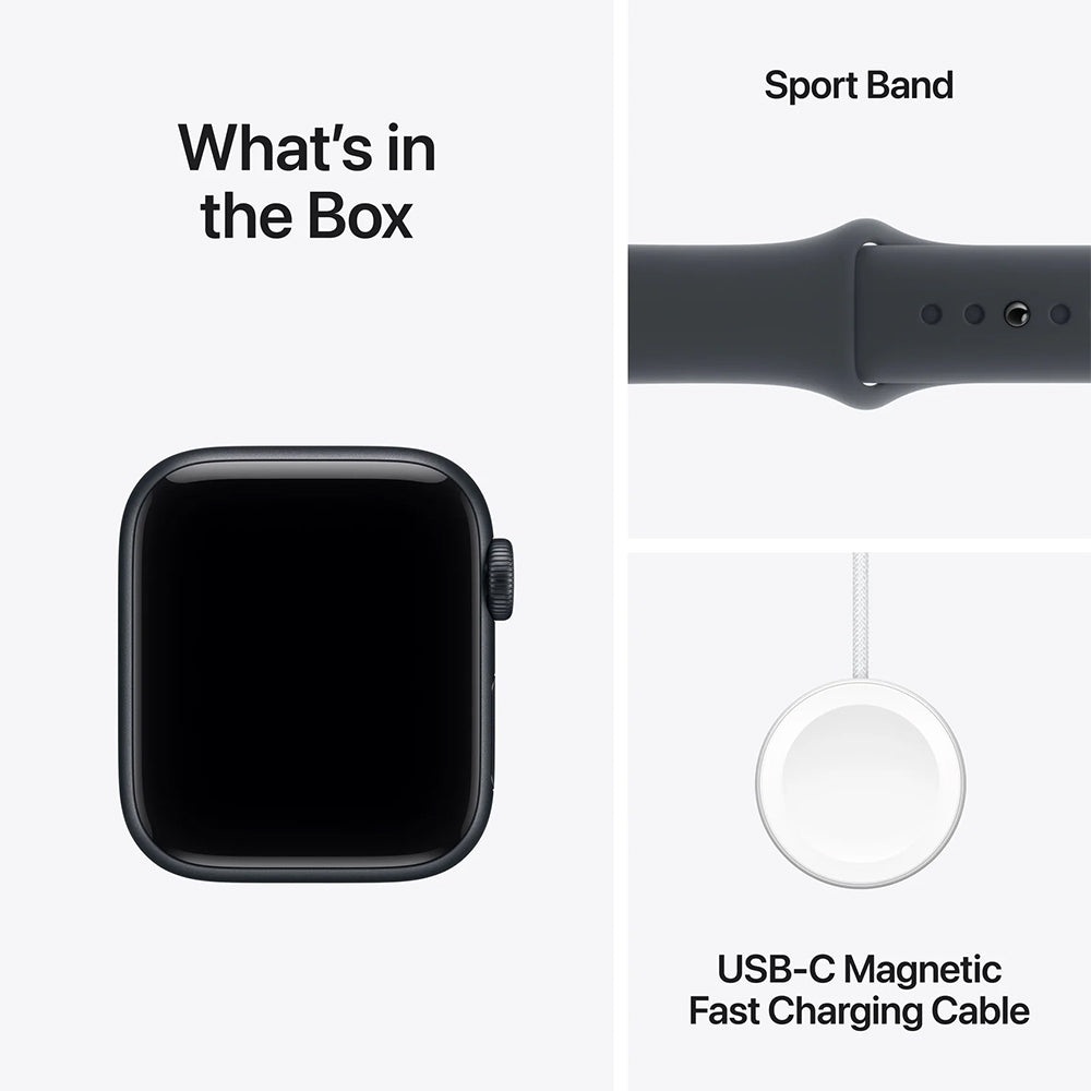 Apple Watch SE 3 44mm Midnight Aluminium Case GPS + Cellular Sport Band (S/M)