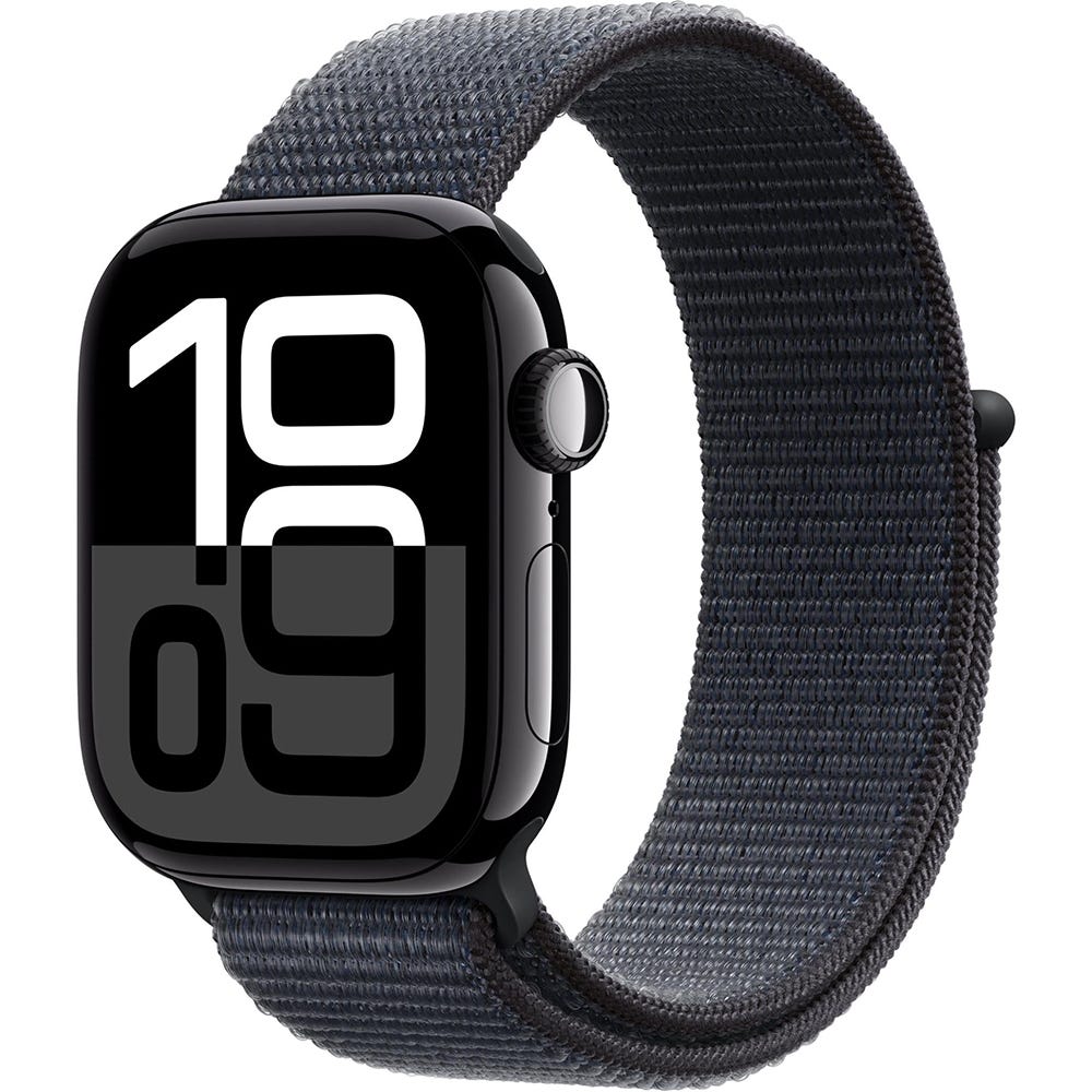 Apple Watch Series 10 42mm Jet Black Aluminium Case GPS Sport Loop (Ink)