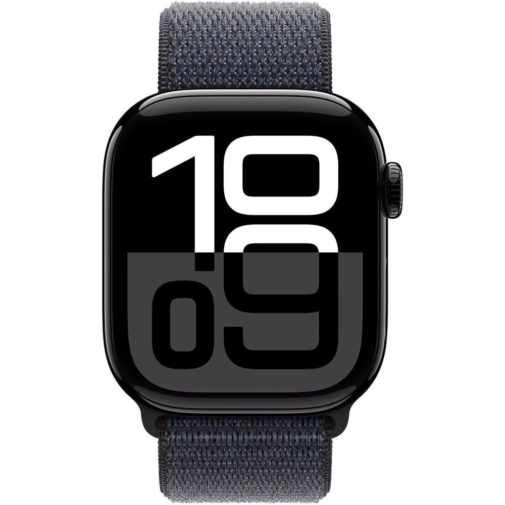 Apple Watch Series 10 42mm Jet Black Aluminium Case GPS Sport Loop (Ink)