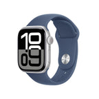 Apple Watch Series 10 42mm Silver Aluminium Case GPS Sport Band (S/M) (Denim)
