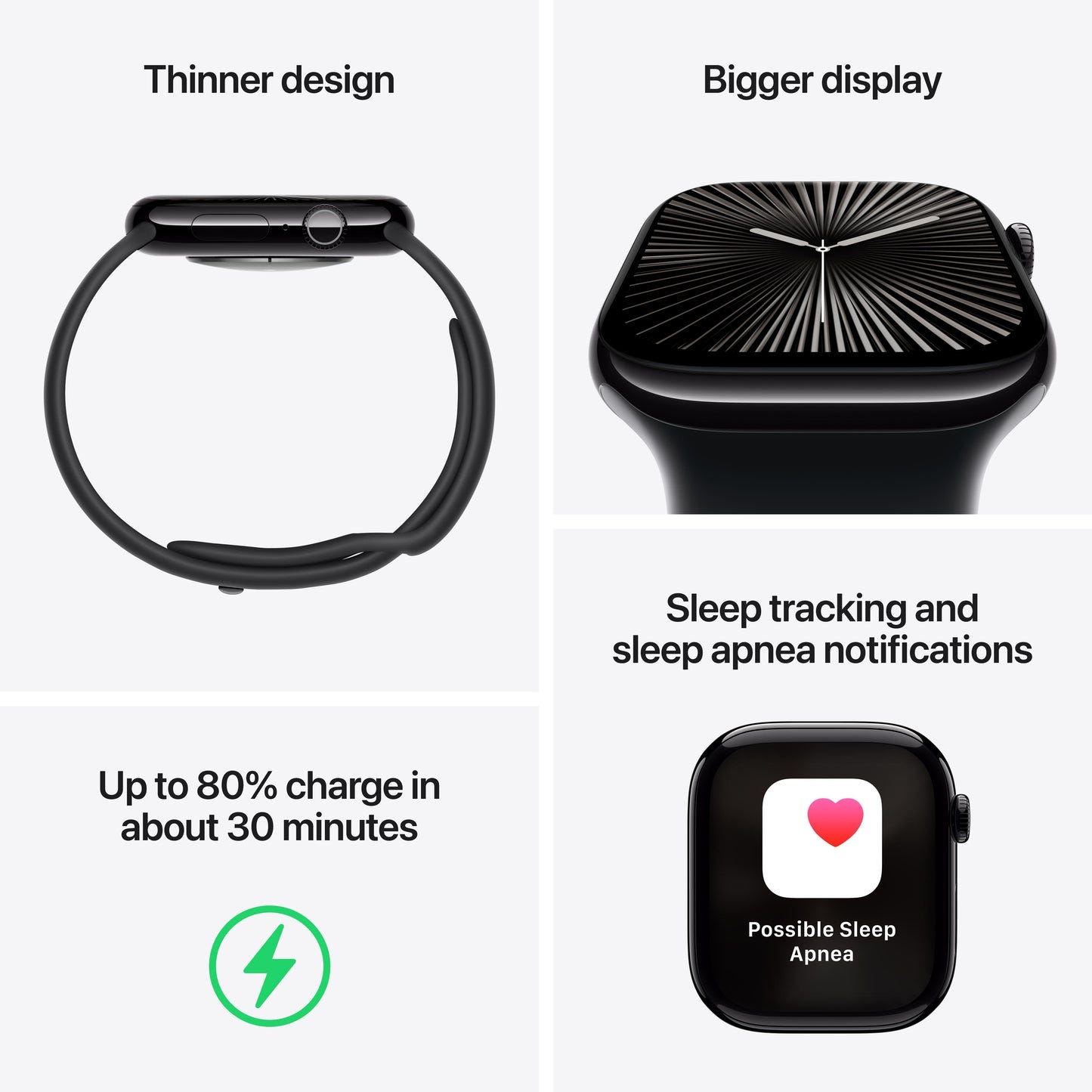 Apple Watch Series 10 42mm Silver Aluminium Case GPS Sport Band (S/M) (Denim)