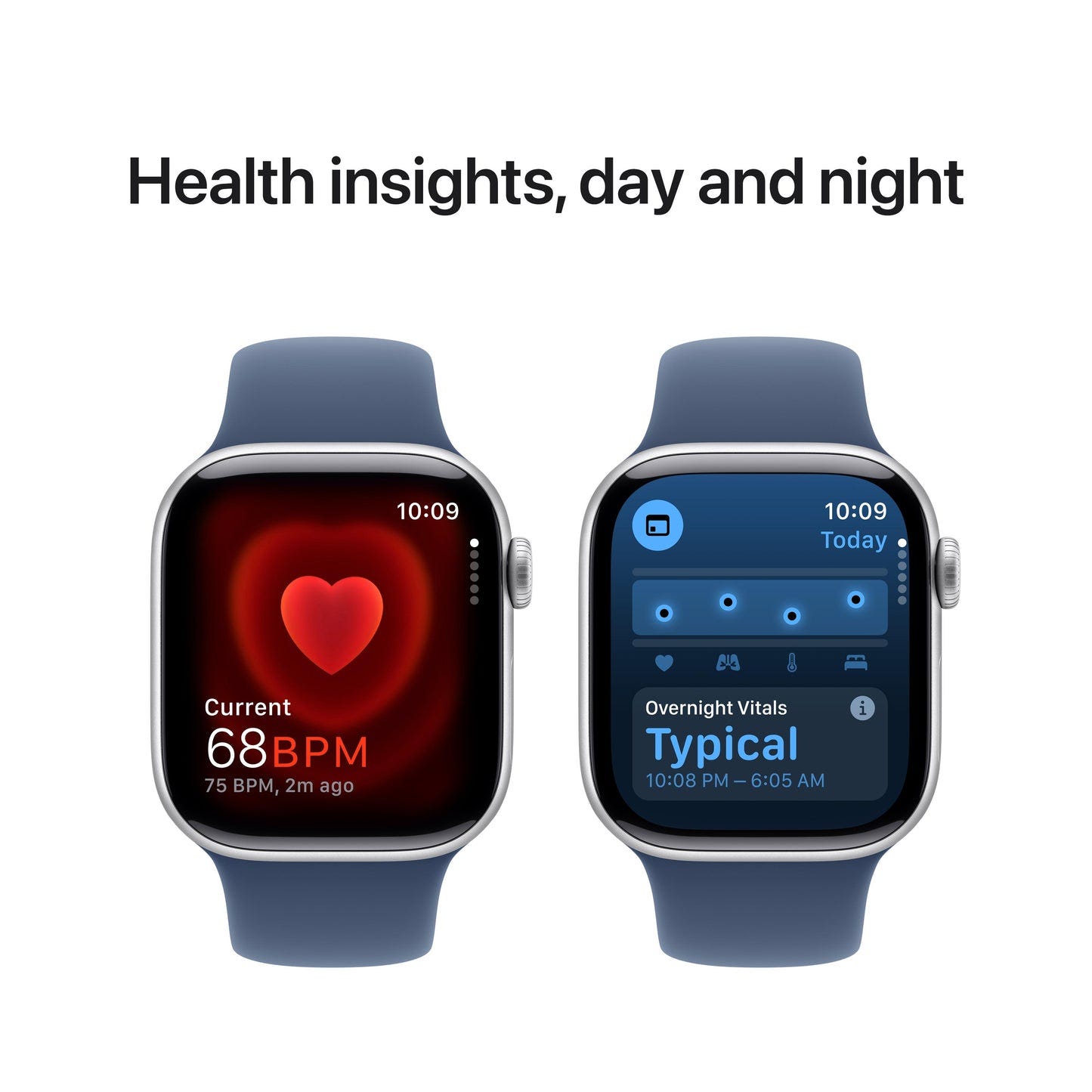 Apple Watch Series 10 42mm Silver Aluminium Case GPS Sport Band (M/L) (Denim)