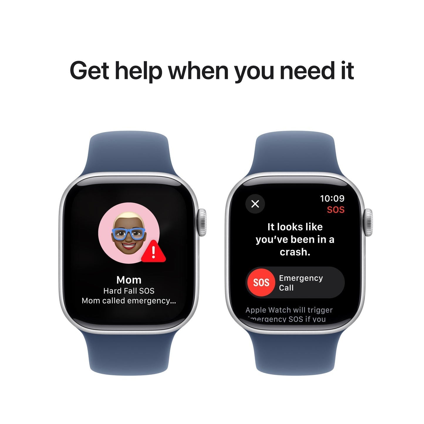 Apple Watch Series 10 42mm Silver Aluminium Case GPS Sport Band (M/L) (Denim)