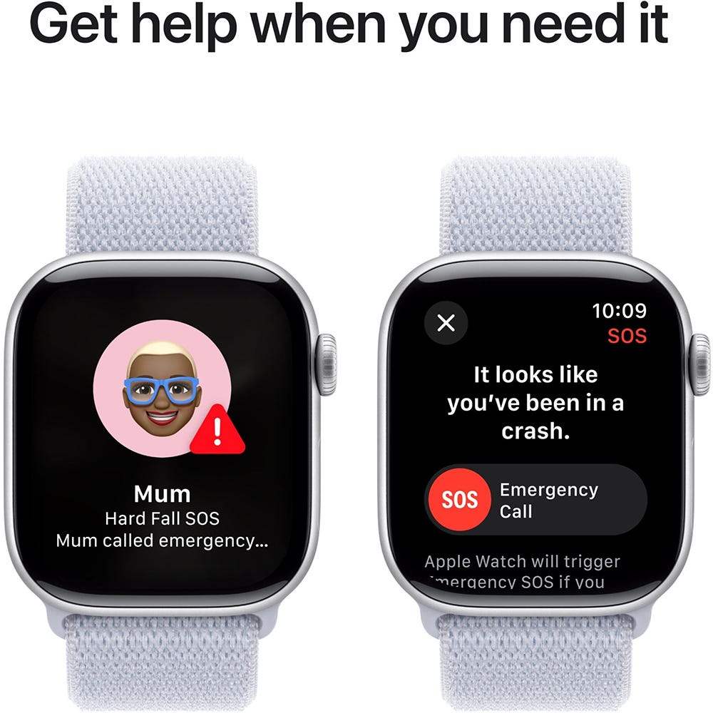 Apple Watch Series 10 42mm Silver Aluminium Case GPS Sport Loop (Blue Cloud)