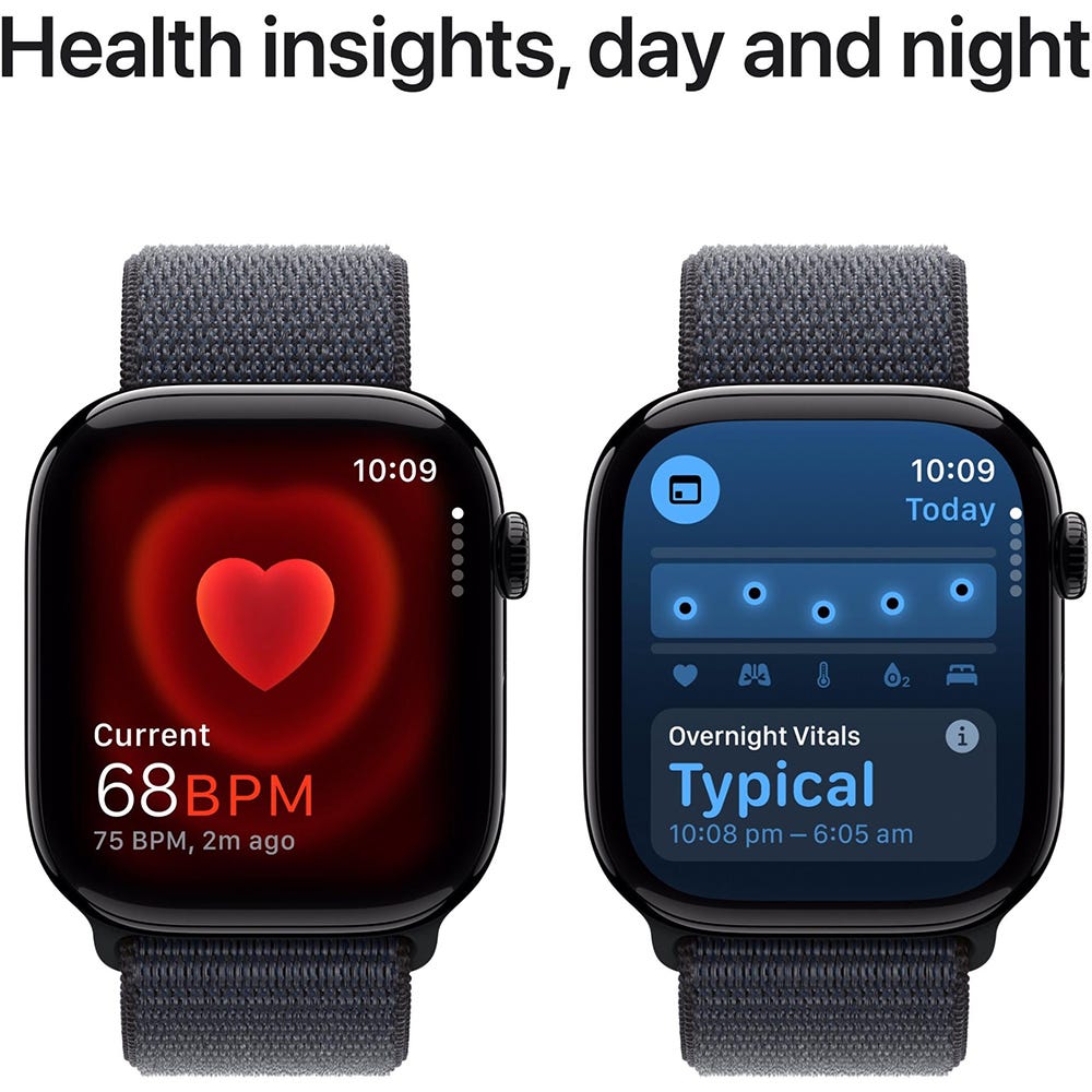 Apple Watch Series 10 46mm Jet Black Aluminium Case GPS Sport Loop (Ink)