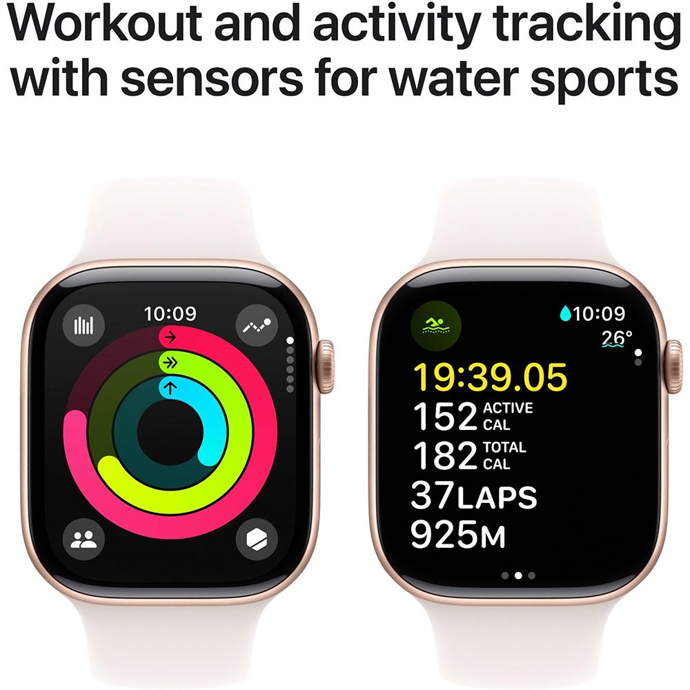Apple Watch Series 10 46mm Rose Gold Aluminium Case GPS Sport Band (S/M) (Light Blush)