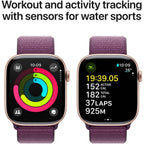 Apple Watch Series 10 46mm Rose Gold Aluminium Case GPS Sport Loop (Plum)