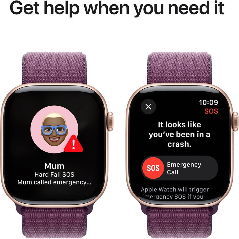 Apple Watch Series 10 46mm Rose Gold Aluminium Case GPS Sport Loop (Plum)