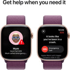 Apple Watch Series 10 46mm Rose Gold Aluminium Case GPS Sport Loop (Plum)