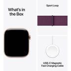 Apple Watch Series 10 46mm Rose Gold Aluminium Case GPS Sport Loop (Plum)