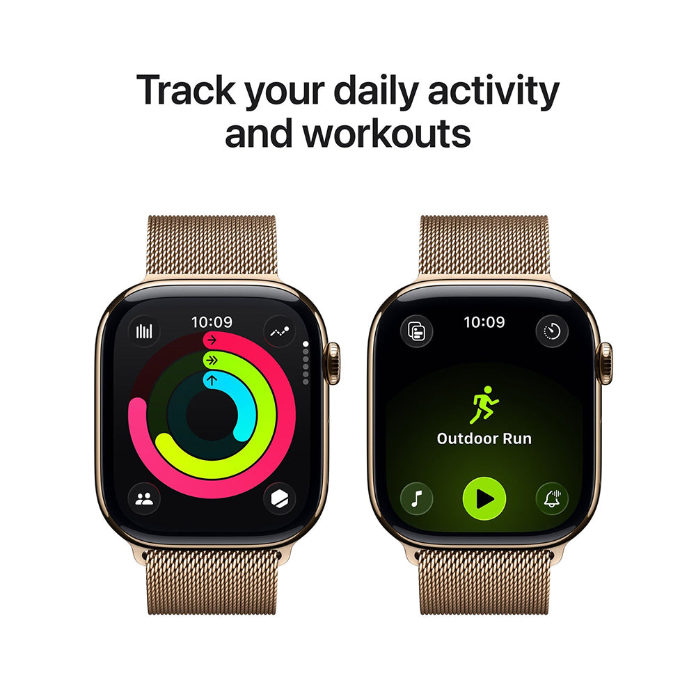 Apple Watch Series 11 46mm Gold Titanium Case GPS + Cellular Milanese Loop (M/L)