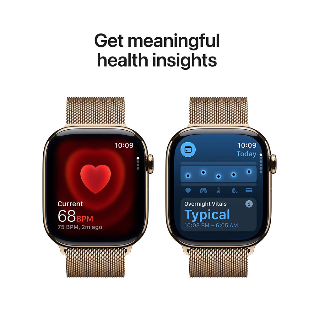 Apple Watch Series 11 46mm Gold Titanium Case GPS + Cellular Milanese Loop (S/M)