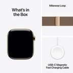Apple Watch Series 11 46mm Gold Titanium Case GPS + Cellular Milanese Loop (S/M)