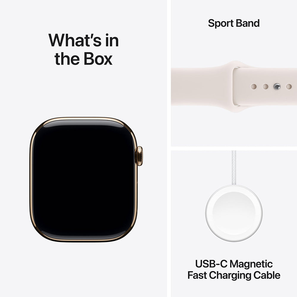 Apple Watch Series 11 46mm Gold Titanium Case GPS + Cellular Sport Band (M/L)