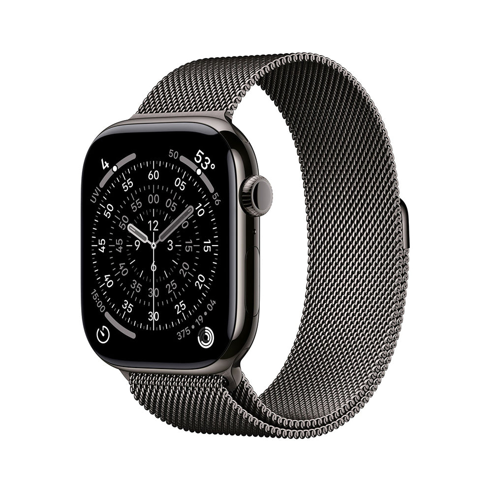 Apple Watch Series 11 46mm Slate Titanium Case GPS + Cellular Milanese Loop (S/M) 