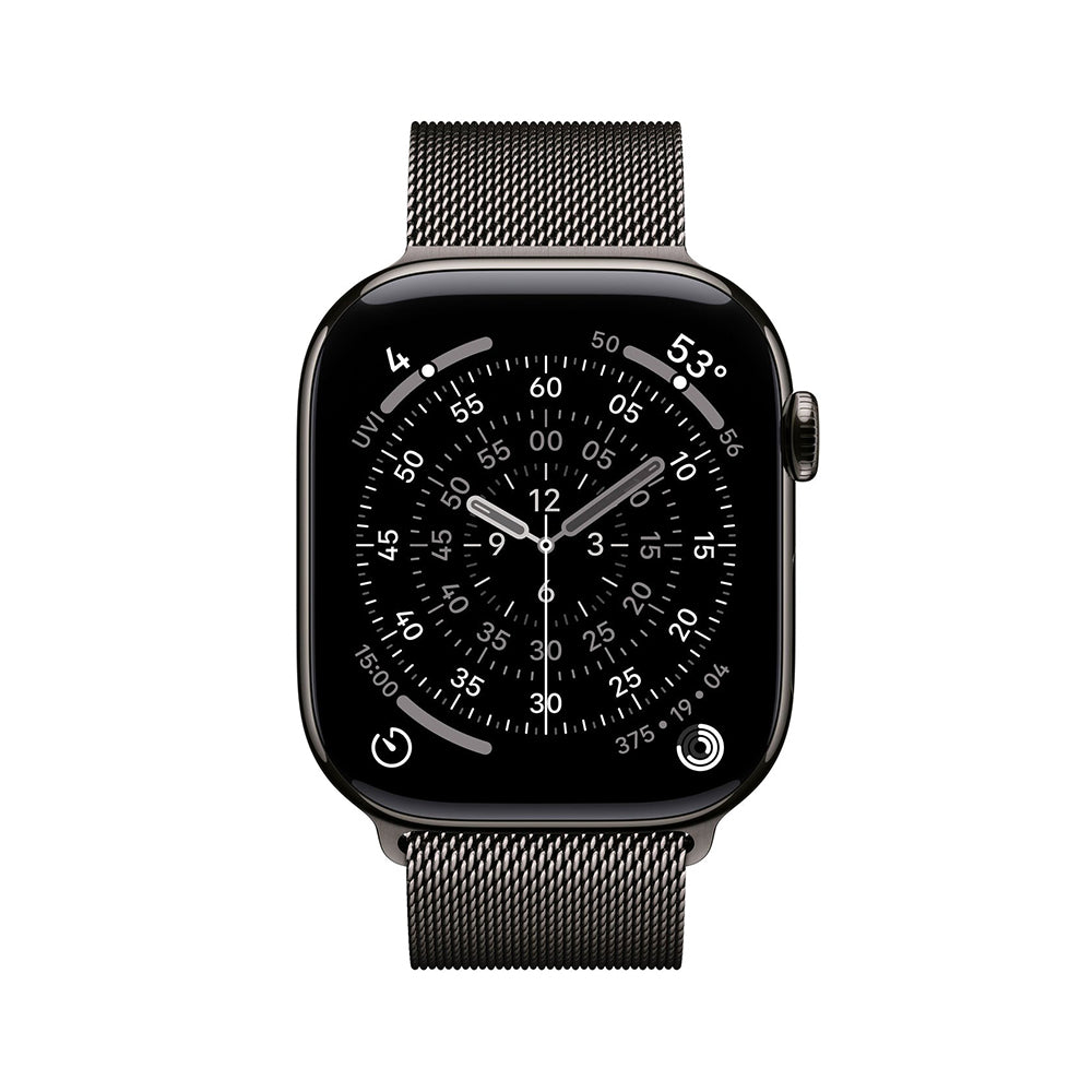 Apple Watch Series 11 46mm Slate Titanium Case GPS + Cellular Milanese Loop (S/M) 