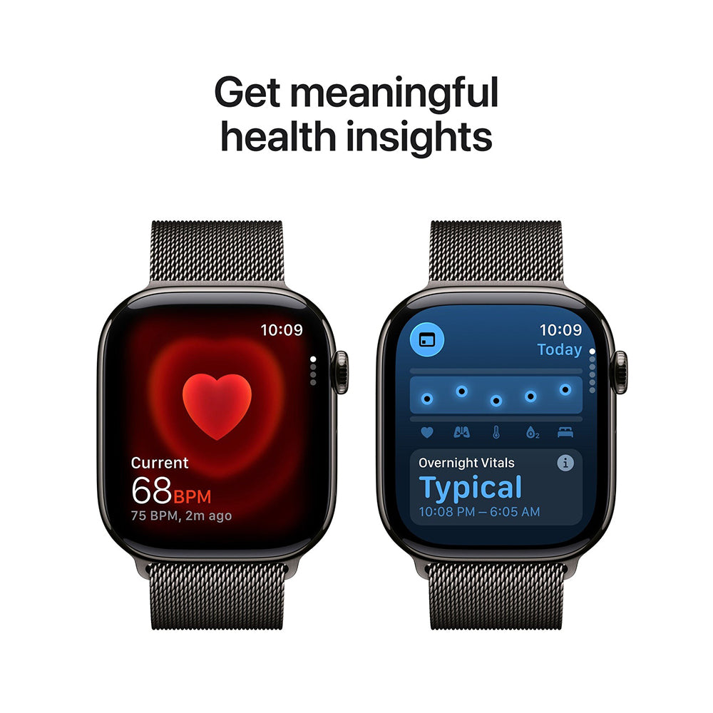 Apple Watch Series 11 46mm Slate Titanium Case GPS + Cellular Milanese Loop (S/M)