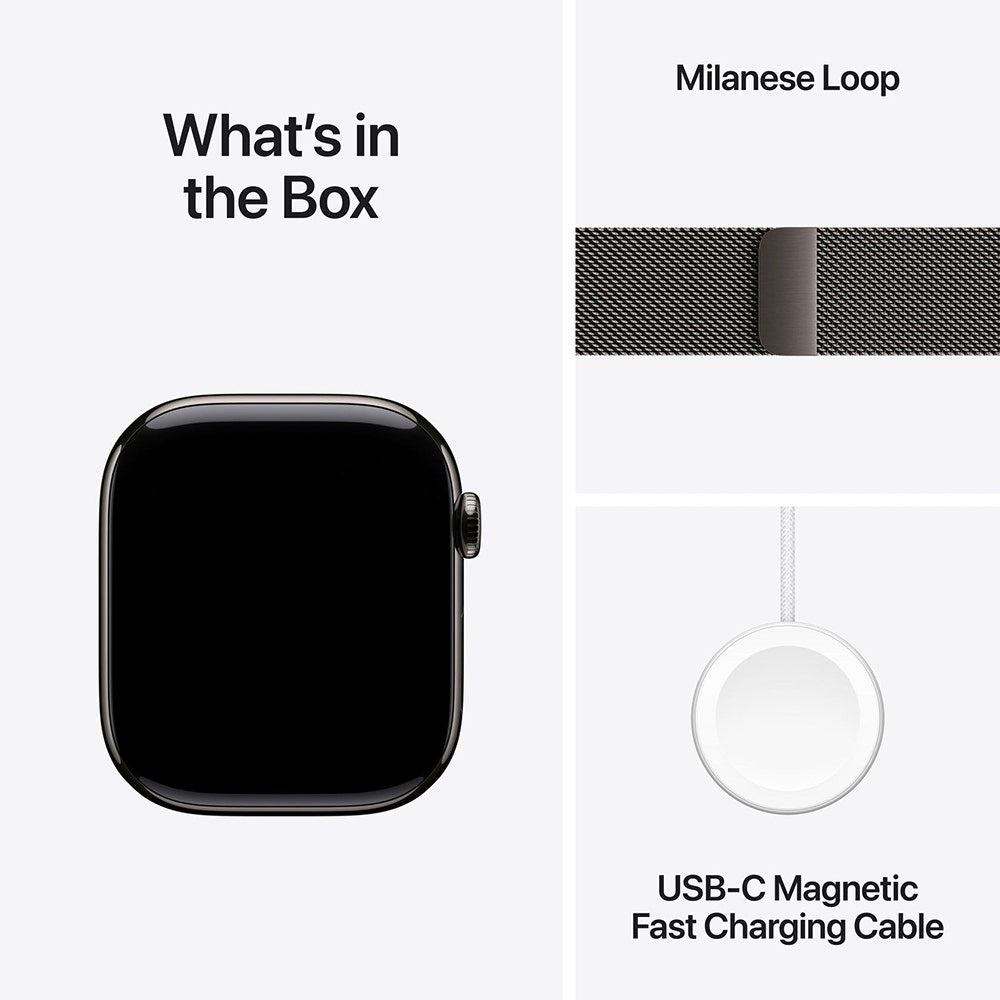Apple Watch Series 11 46mm Slate Titanium Case GPS + Cellular Milanese Loop (M/L)