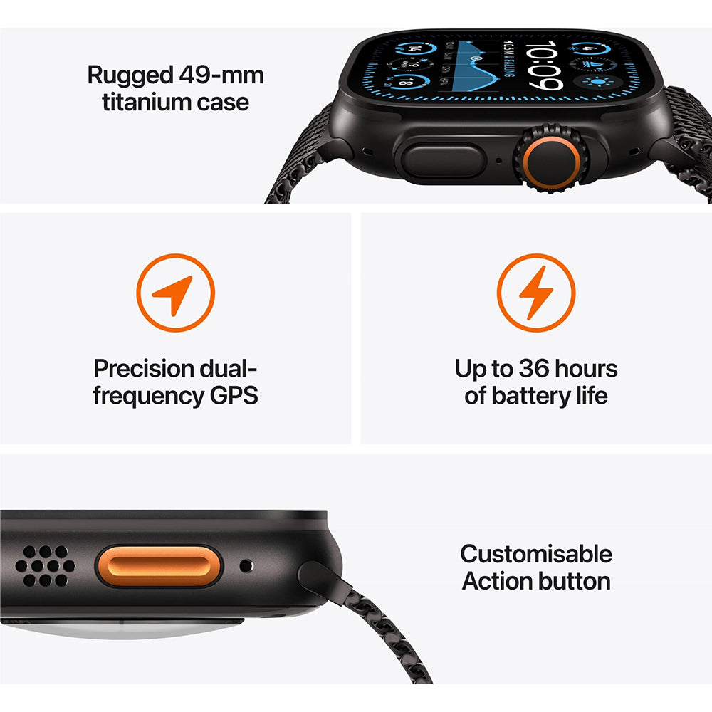 Apple Watch Ultra 2 49mm Natural Titanium Case GPS + Cellular Band (Navy)