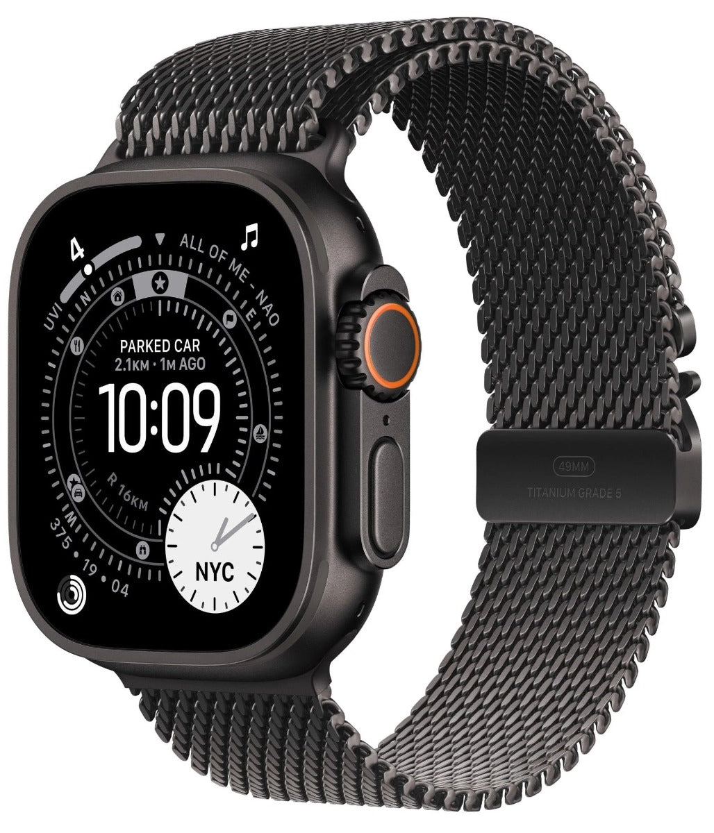 Apple Watch Ultra 3 49mm Black Titanium Case GPS + Cellular Milanese Loop (Medium)