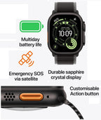 Apple Watch Ultra 3 49mm Black Titanium Case GPS + Cellular Milanese Loop (Medium)