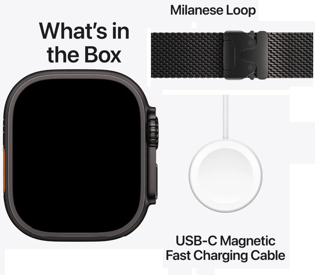 Apple Watch Ultra 3 49mm Black Titanium Case GPS + Cellular Milanese Loop (Small)