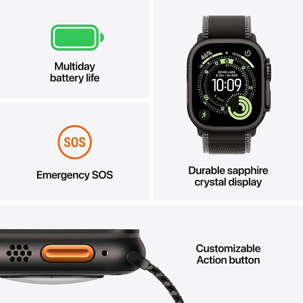 Apple Watch Ultra 3 49mm Natural Titanium Case GPS + Cellular Blue Alpine Loop (Small)