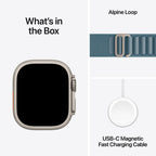 Apple Watch Ultra 3 49mm Natural Titanium Case GPS + Cellular Blue Alpine Loop (Large)