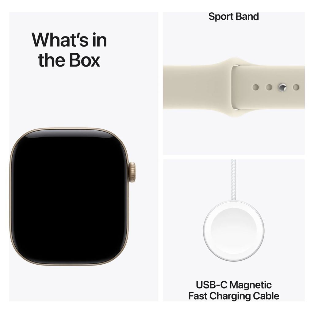 Apple Watch Series 12 46mm Light Gold Aluminium Case GPS Sand Sport Band (S/M)