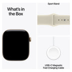 Apple Watch Series 12 46mm Light Gold Aluminium Case GPS Sand Sport Band (S/M)