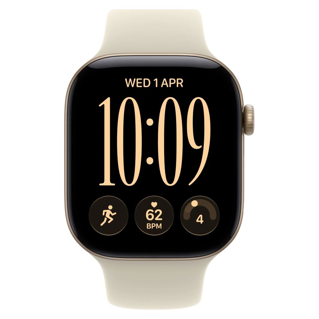 Apple Watch Series 12 46mm Light Gold Aluminium Case GPS Sand Sport Band (S/M)
