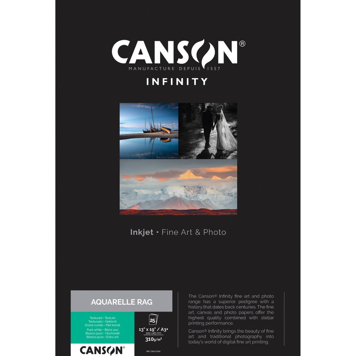 Canson Arches Aquarelle Rag 310gsm A3 x 25 Sheets