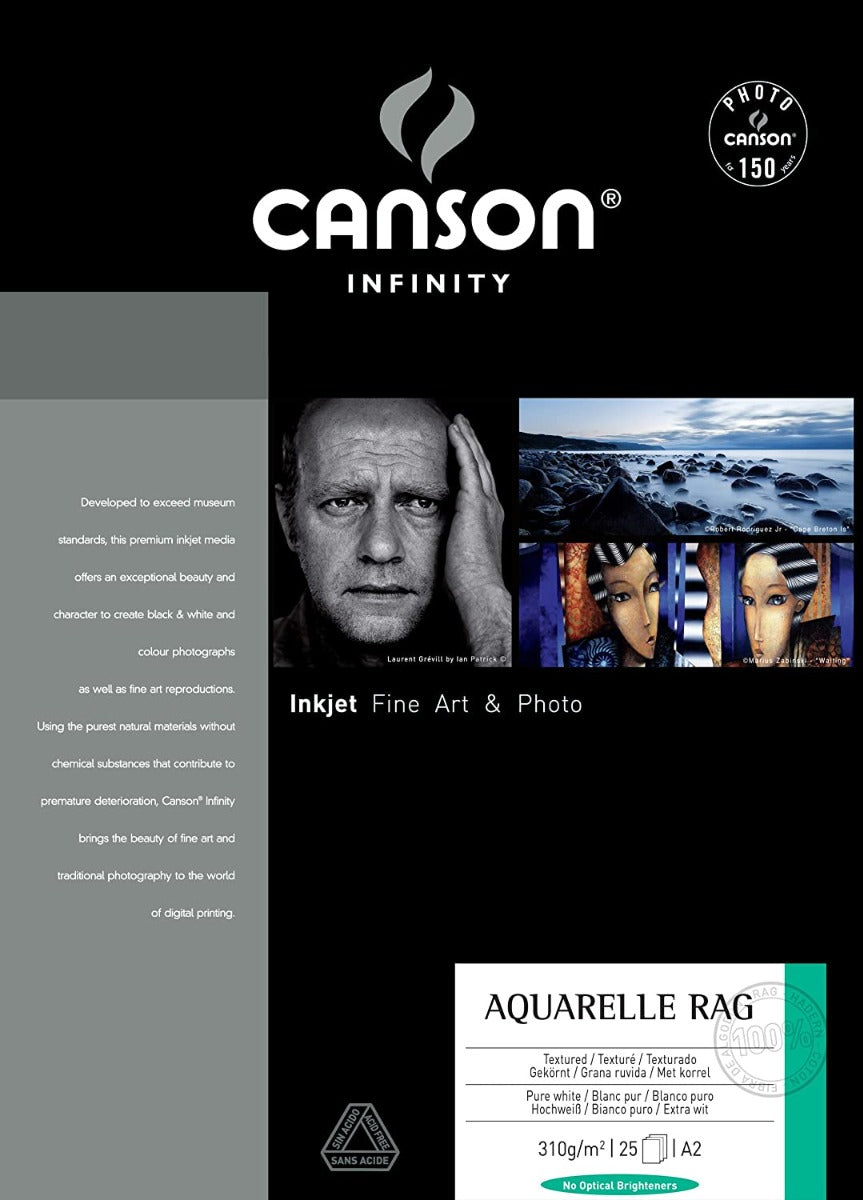 Canson Aquarelle Rag 310gsm A2 x 25 Sheets