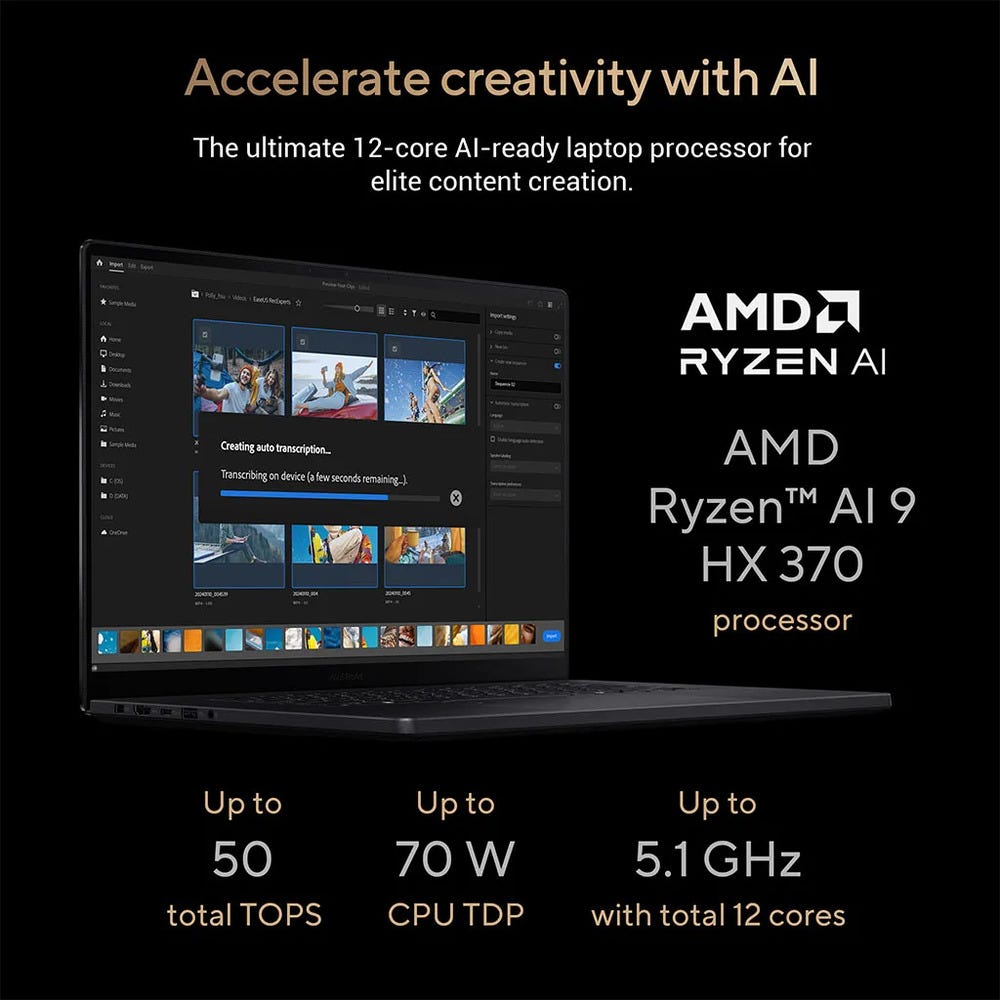 Asus ProArt P16 16" 120Hz 4K Copilot+ Laptop RAI 9 HX 370 64GB 2TB RTX5080 W11P