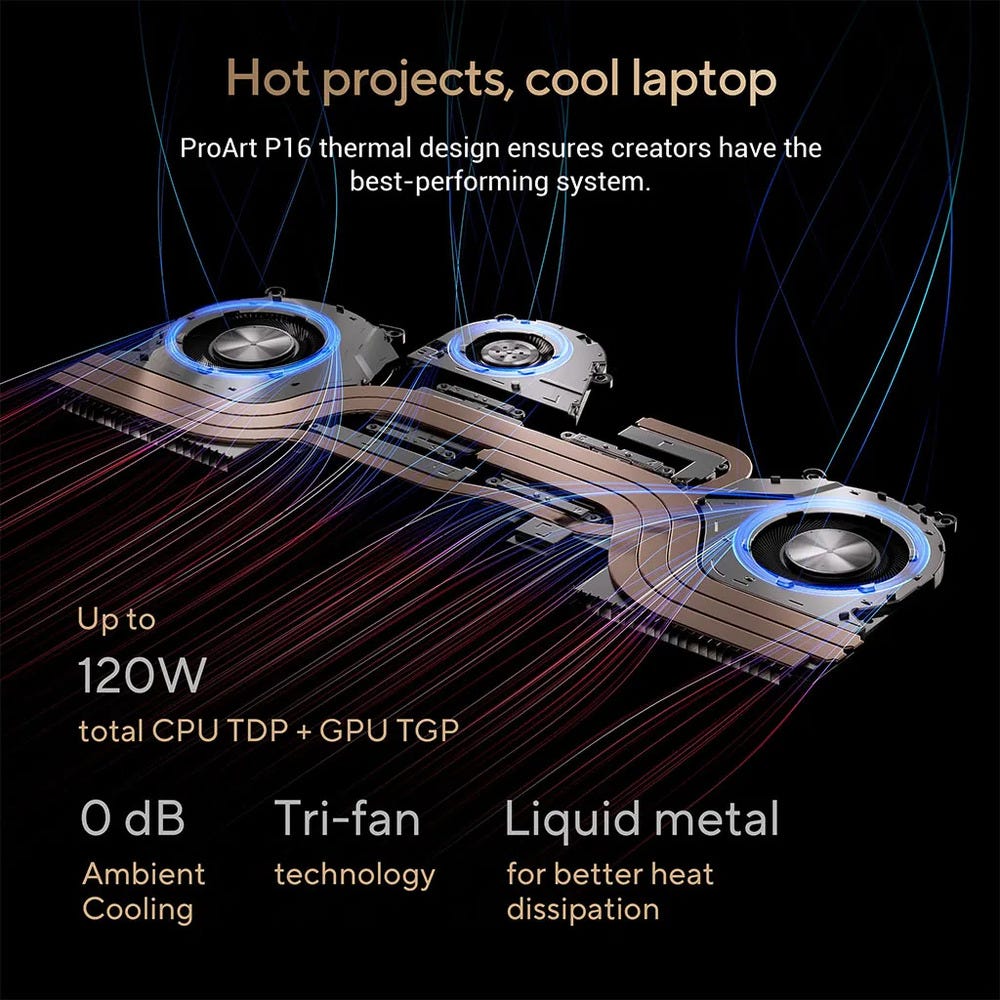Asus ProArt P16 16" 120Hz 4K Copilot+ Laptop RAI 9 HX 370 64GB 2TB RTX5080 W11P