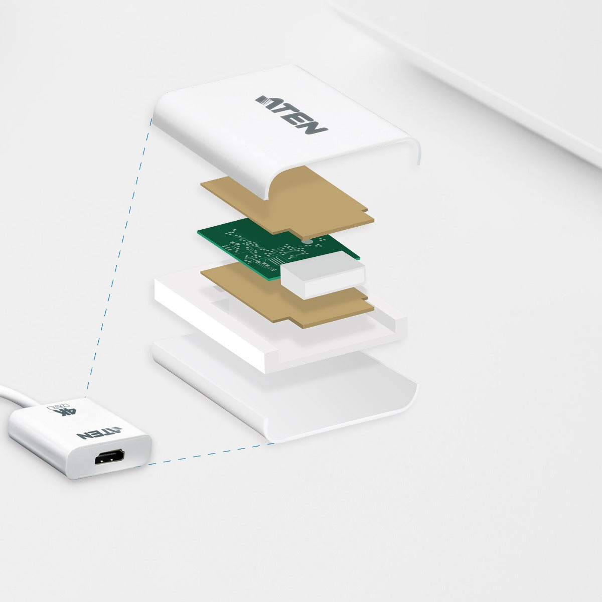 Aten DisplayPort Male to HDMI Female Active True 4K Adapter