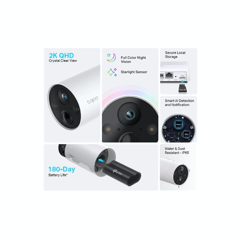 TP-Link Tapo Smart 2K Wire-Free Security Camera System (4 Pack)