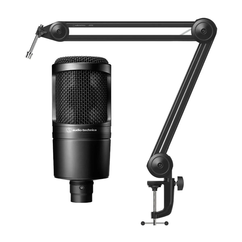 Audio-technica AT2020 Cardioid Condenser Microphone Boom Arm Bundle