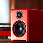 Audioengine A2+ Wireless Speakers with DS1 Speaker Stands (Red)