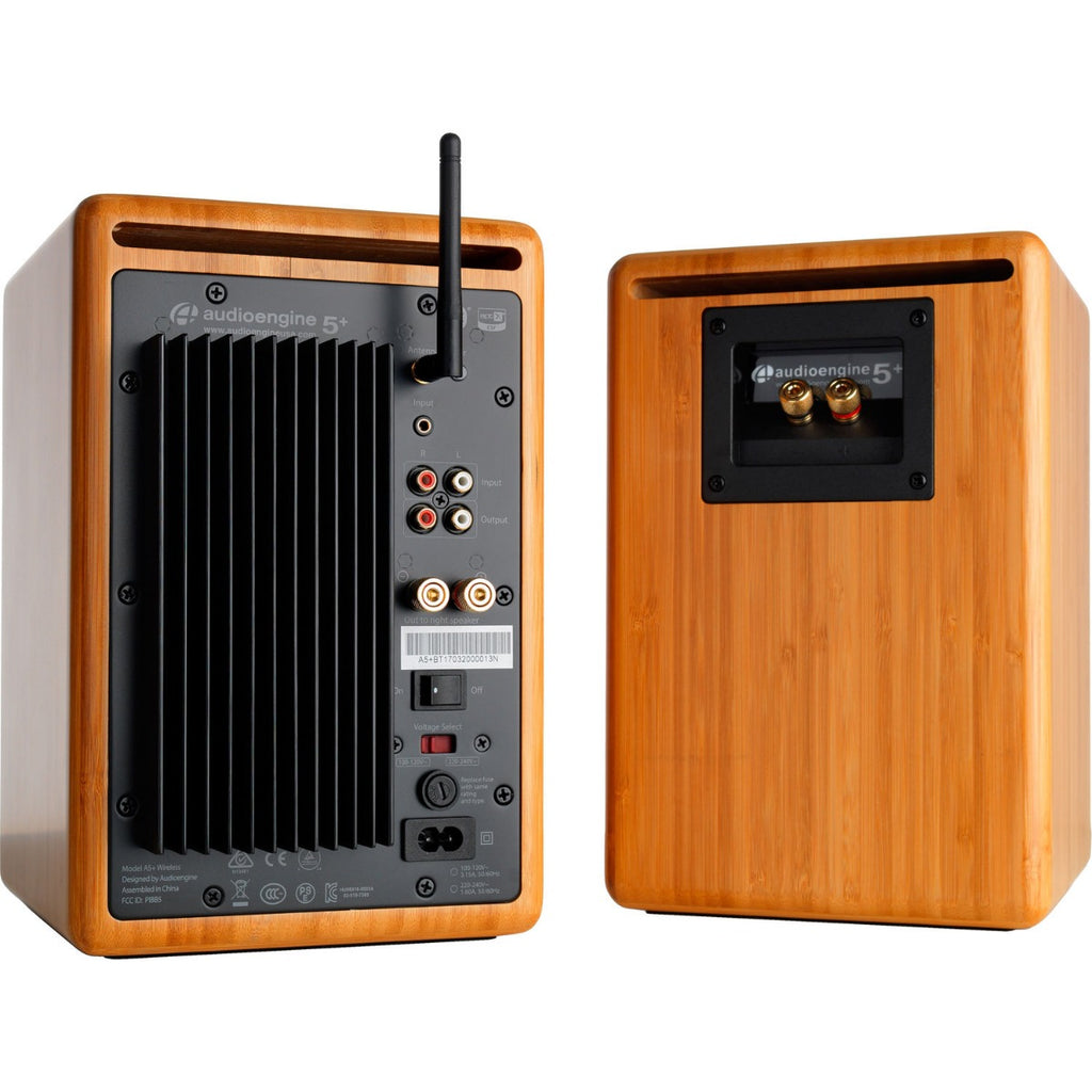 Audioengine A5+ Wireless Powered Bookshelf Speakers - Solid Bamboo