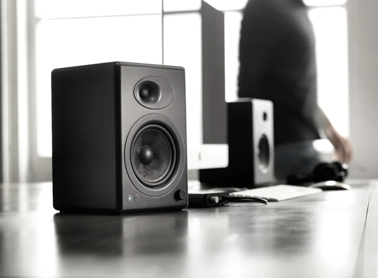 Audioengine A5+ Powered Bookshelf Speakers with DS2 Speaker Stands (Black)