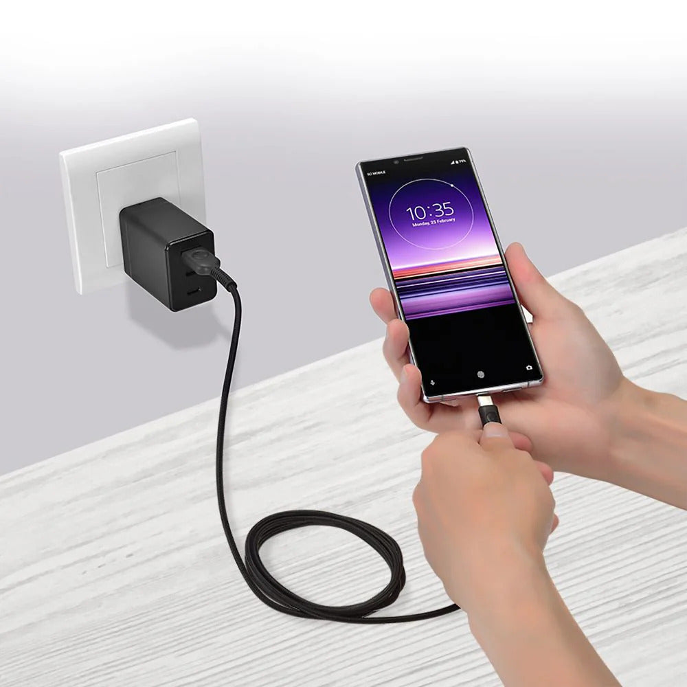 Bonelk Long-Life Easy Grip USB-A to USB-C Cable 60W 2m (Black)