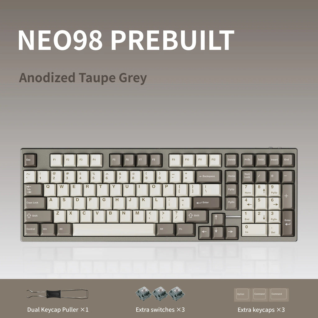 Qwertykeys x Neo Studio Neo98 Wireless Mechanical Keyboard (Anodized Taupe Grey)