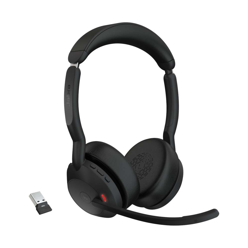 Jabra Evolve2 55 MS USB-A Stereo Bluetooth Headset with Charging Stand